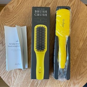 Drybar Yellow Baby Brush Crush Mini Heated Straightening Brush